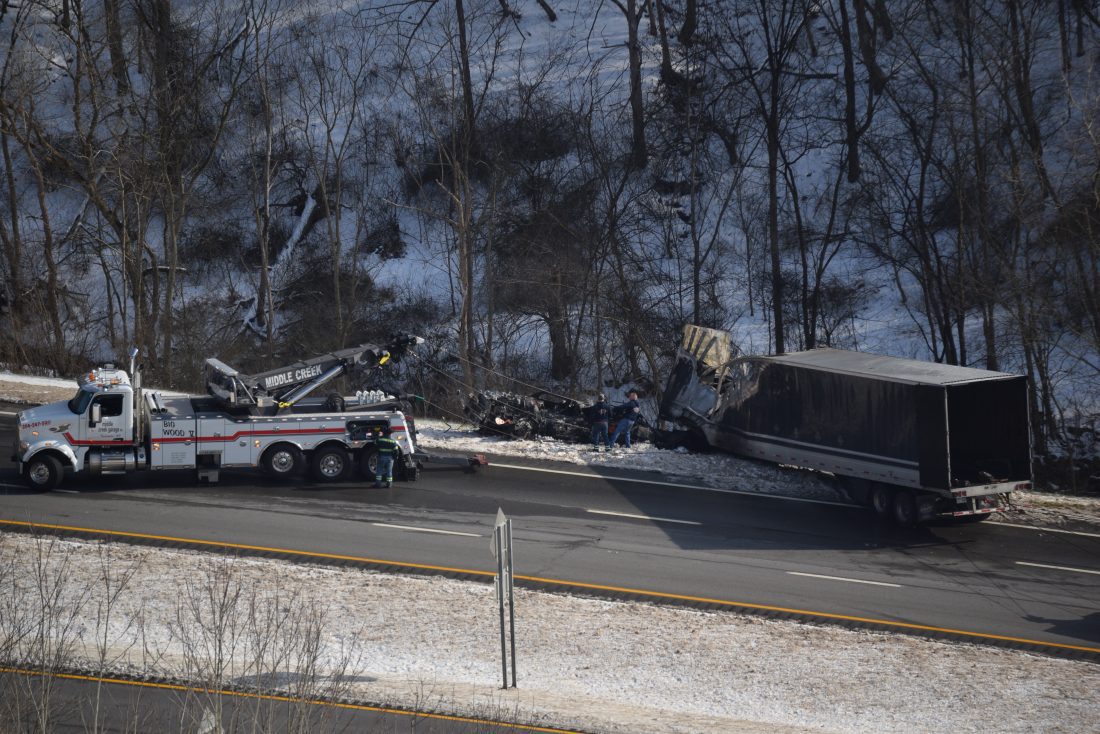 Tractor trailer crash stalls traffic on I-70 - The Times Leader